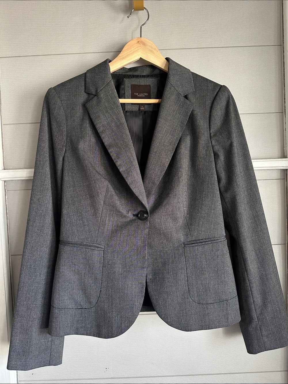 The Limited Gray Single-Button Tailored Blazer